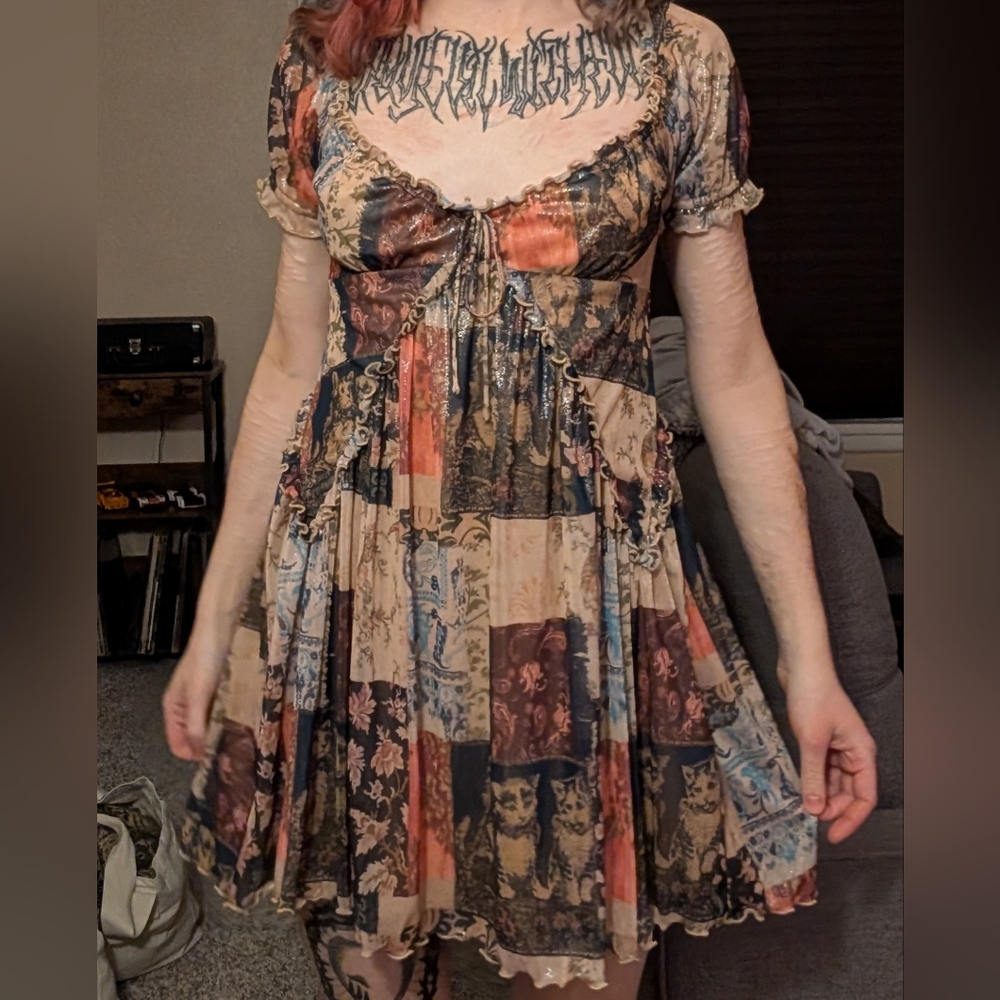 UO Patchwork Babydoll Dress